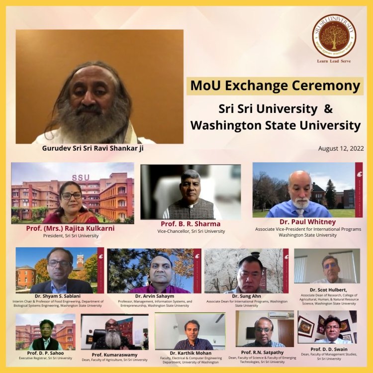 Sri Sri University signed an MoU with Washington State University : Ommtv