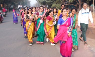 KIIT Women Employees in Traditional Sarees Participate in ‘Pattathon’ Mini Marathon :Ommtv
