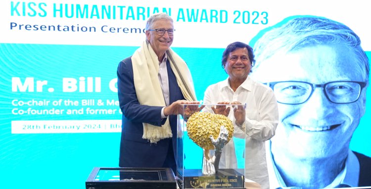 Bill Gates Receives the Prestigious KISS Humanitarian Award 2023 : Ommtv