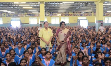 NCW Chairperson Vijaya Rahatkar Visits KISS, Urges Girl Students to Dream Big