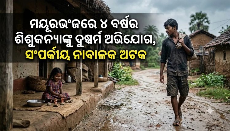 ୪ବର୍ଷର ଶିଶୁକନ୍ୟାଙ୍କୁ ଦୁଷ୍କର୍ମ ମାମଲା, ଦୁଇ ଦିନ ପରେ ଅଭିଯୁକ୍ତ ସମ୍ପର୍କୀୟ ନାବାଳକ ଅଟକ